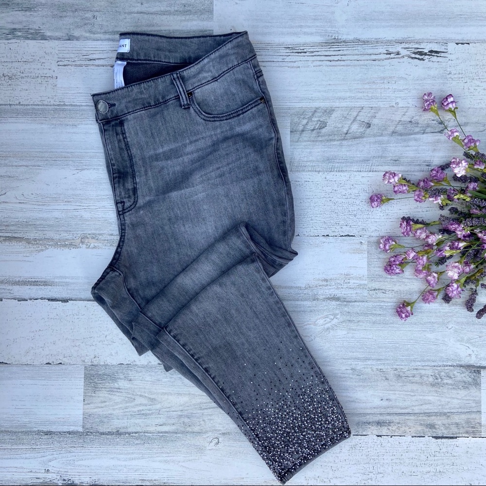Lane Bryant | Signature Skinny Jean Sparkle Rhinestone Hem, Size 18